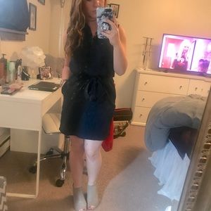 Jean Dress with front tie. Super flattering!